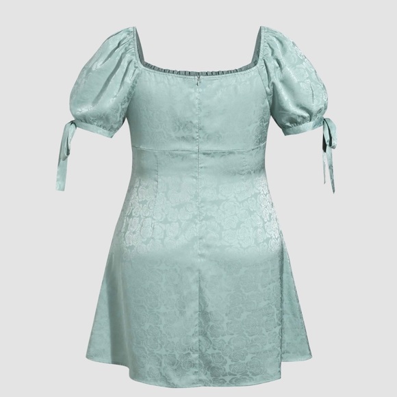 Floral Square Neck Mini Dress - Picture 3 of 6